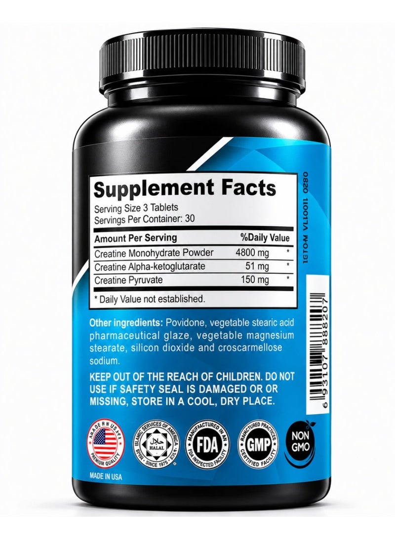DR.FITNESS Creatine Dietary Supplement Tri Phase Monohydrate 90 Tablets  | Muscle Growth Support for Optimal Performance - Image 2