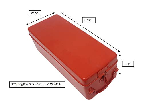 JAYCO Aluminum Empty Tool Storage Box 30 cm x 12 cm x 10 cm Red - Image 2