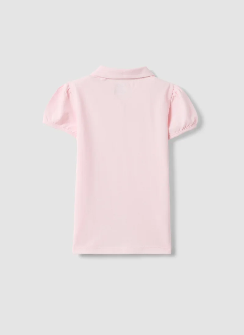 Ovs OVS Girls' Pink Pure Cotton Polo, Regular Fit