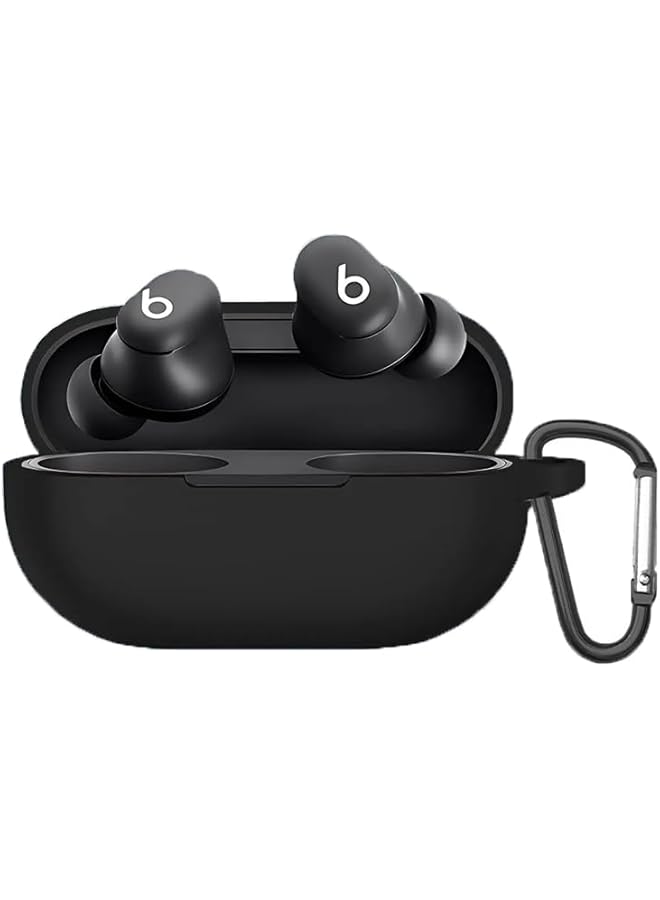 Compatible With Beats Solo Buds Case Cover Soft Silicone Shockproof Protective Skin Case Tpu Protective Shockproof Anti Drop Scratch Resistant Cover With Keychain Black