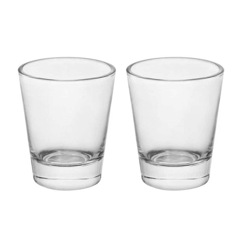 BTGLLAS Heavy Base Shot Glasses 15 oz Sets of Clear Shot Glass 2 Pack Measuring Cup for Espresso Liquid and Wine  Heavy Glass Glass 2Pack