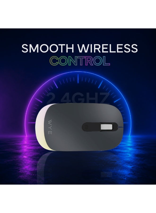 WYE 2.4G Wireless Mouse with USB Receiver | Optical Wireless Mouse, High Precision Sensor, Ergonomic Silent Design, Portable Computer Mouse for Laptop, PC, Notebook, Desktop & Mac - Image 3
