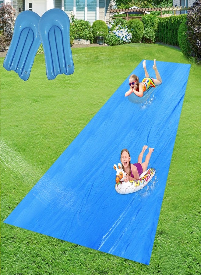 Ahpuhtan 30 x 6Ft Slip Lawn Water Slide for Adults with 2 Bodyboards, Extra Long Heavy Duty Backyard, Lawn Big Water Slide Tarp for Adults - Image 1