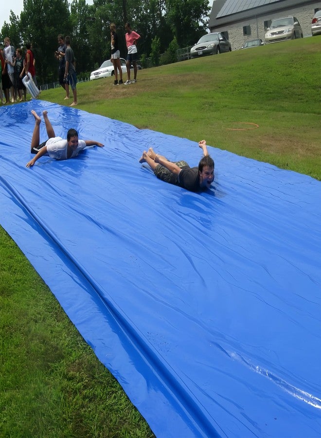 Ahpuhtan 30 x 6Ft Slip Lawn Water Slide for Adults with 2 Bodyboards, Extra Long Heavy Duty Backyard, Lawn Big Water Slide Tarp for Adults - Image 4