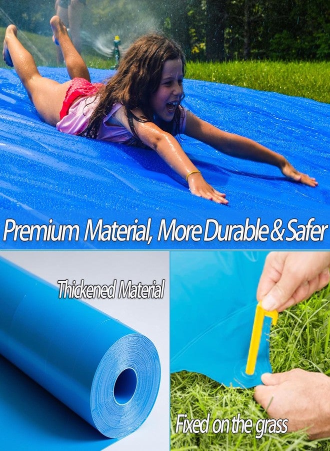 Ahpuhtan 30 x 6Ft Slip Lawn Water Slide for Adults with 2 Bodyboards, Extra Long Heavy Duty Backyard, Lawn Big Water Slide Tarp for Adults - Image 3