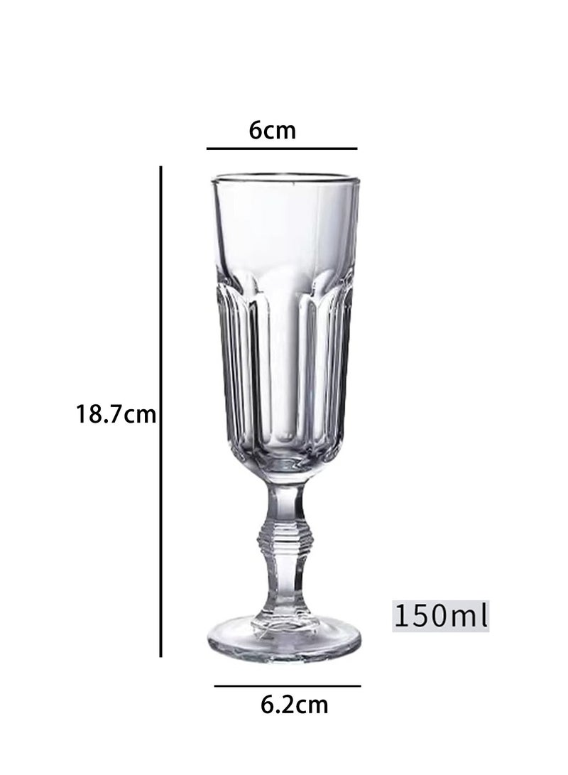 Crystal Glassware Set of 6 Goblet Diamond Cup Glass Cup Perfect for Parties Weddings Outdoor Events BBQs and Picnics (150ml) - Image 4