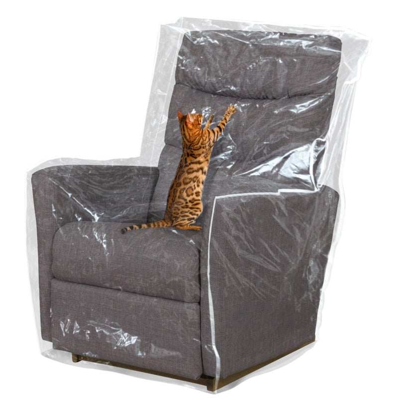 PAMASE 15mm Thickened Plastic ArmchairRecliner Cover  Heavy Duty Clear Vinyl Living Room Chairs Slipcover to Prevent Dogs Cats Pets Scratching Waterproof Dustproof