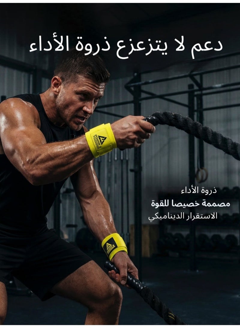 MS MIN Weightlifting Wrist Wraps for Gym Training, Adjustable Velcro Support – Black - Image 3