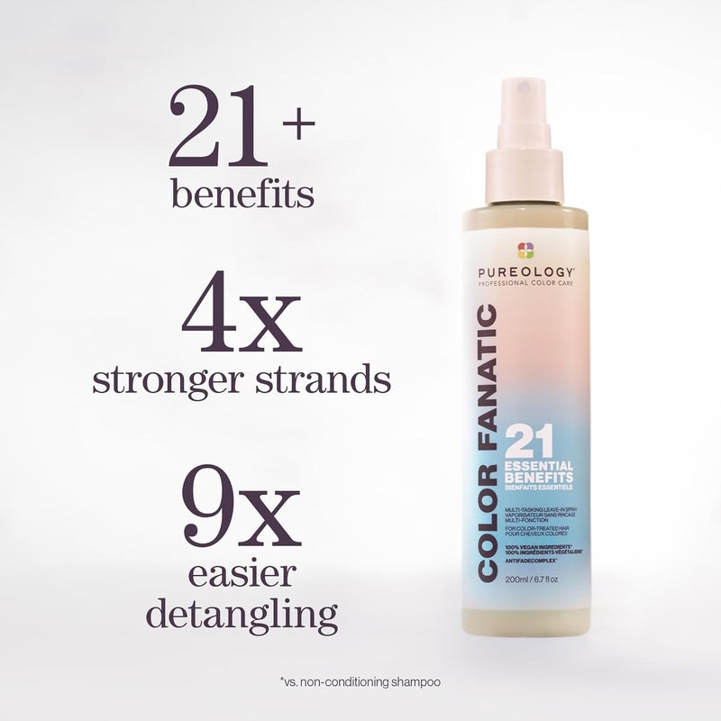 Fixed & portable compatible Pureology Color Fanatic Leave-in Conditioner Hair Treatment Detangler Spray | Protects Hair Color From Fading | Heat Protectant | Vegan | 1 Fl Oz Public demand affordable quality - Image 1