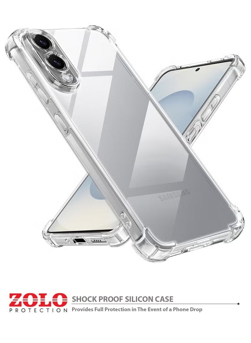 Zolo حافظة شفافة واقية لهاتف سامسونج جالاكسي S25 إيدج، غطاء مضاد للصدمات و2 قطع زجاج مقسى 9D واقي شاشة فائق الشفافية - Image 4