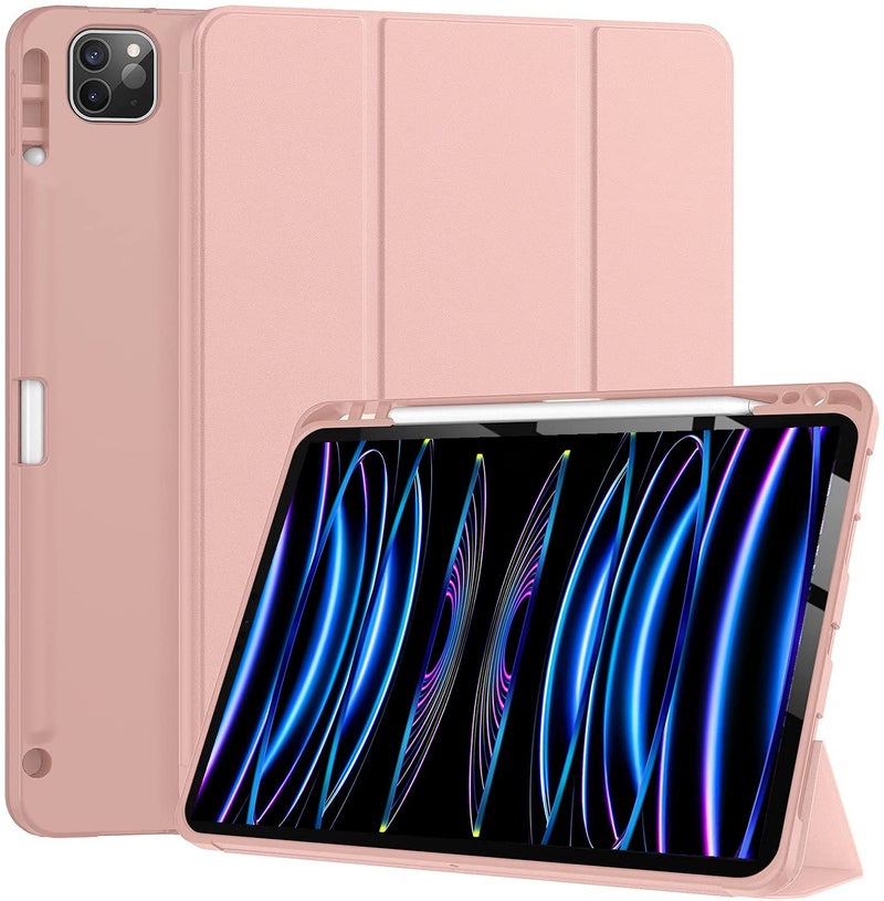 ProElite Smart Case for iPad Air 13/Pro 12.9 inch 2022/2021 6th/5th Gen [Auto Sleep/Wake Cover] [Pencil Holder] [Soft Flexible Case] Recoil Series - Rose Gold - Image 2