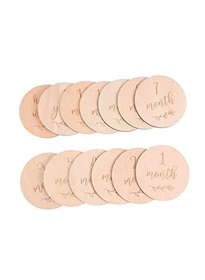 13Pcs Wooden Baby Milestone Cards For First Year Memories Photo Props - Image 1