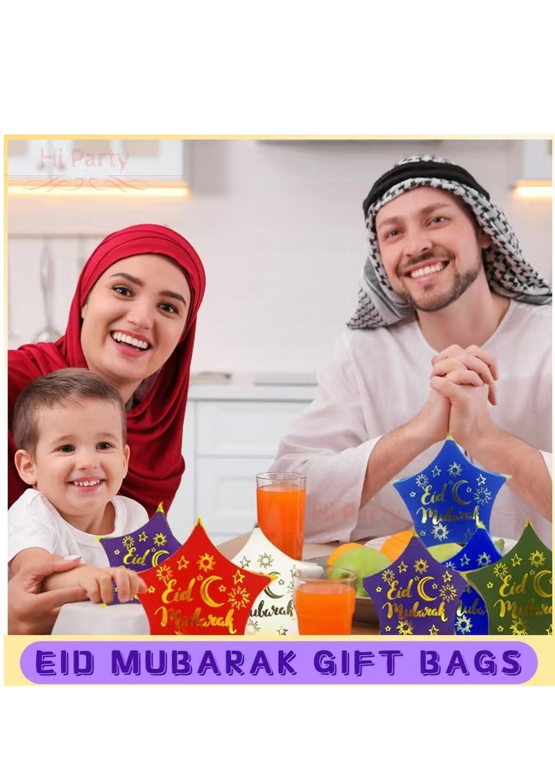 24 Pieces Decorative Star Shape Gift Boxes For Eid Mubarak Ramadan Party Decoration Snack Chocolate Candy Cookie Gifts Wrapping Bags - Image 4