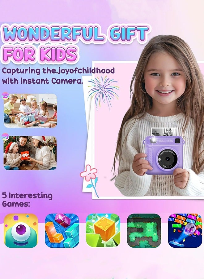 ERTYU Instant Print Camera for Kids,Instant Camera for Girls Boys,Kids Camera Toys for Toddler 1080P HD Selfie Digital Camera with Print Paper & 32G Card,Birthday Gifts for Girls Age 3-12 Years Old - Image 5