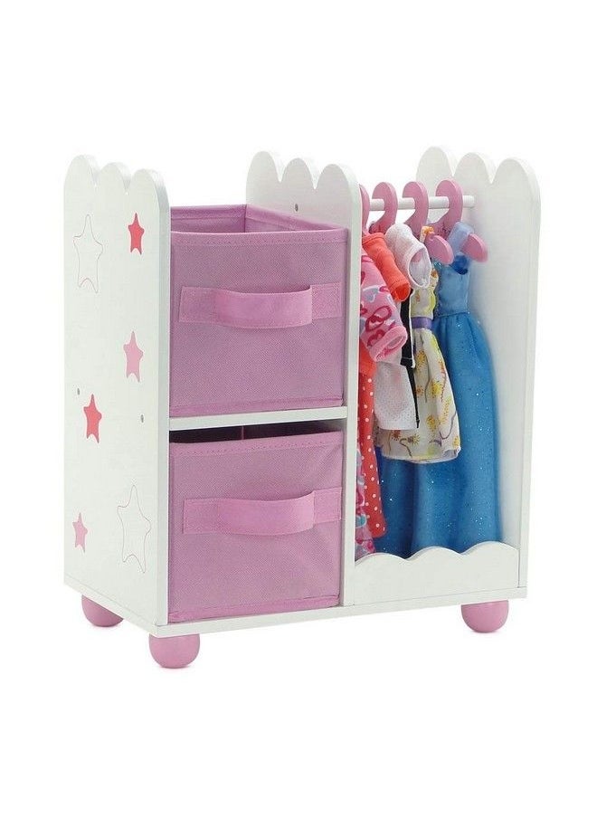 Emily Rose 14 Inch Doll Pink 14" Doll Clothes Storage Armoire Closet Star Includes 5 Doll Clothing Hangers ; Wardrobe Fits 14" 15" Doll Clothes  - Image 4