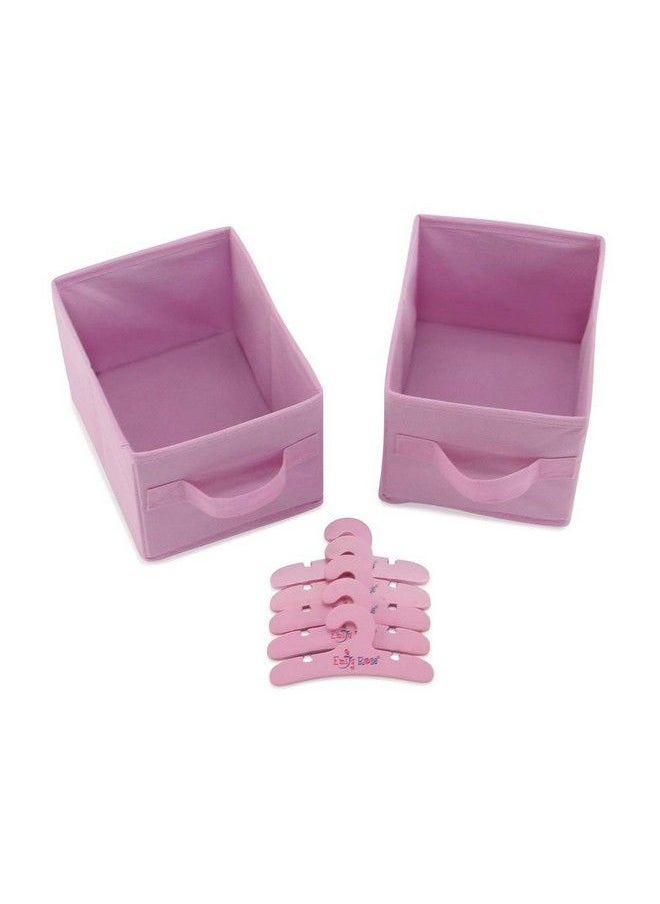 Emily Rose 14 Inch Doll Pink 14" Doll Clothes Storage Armoire Closet Star Includes 5 Doll Clothing Hangers ; Wardrobe Fits 14" 15" Doll Clothes  - Image 5