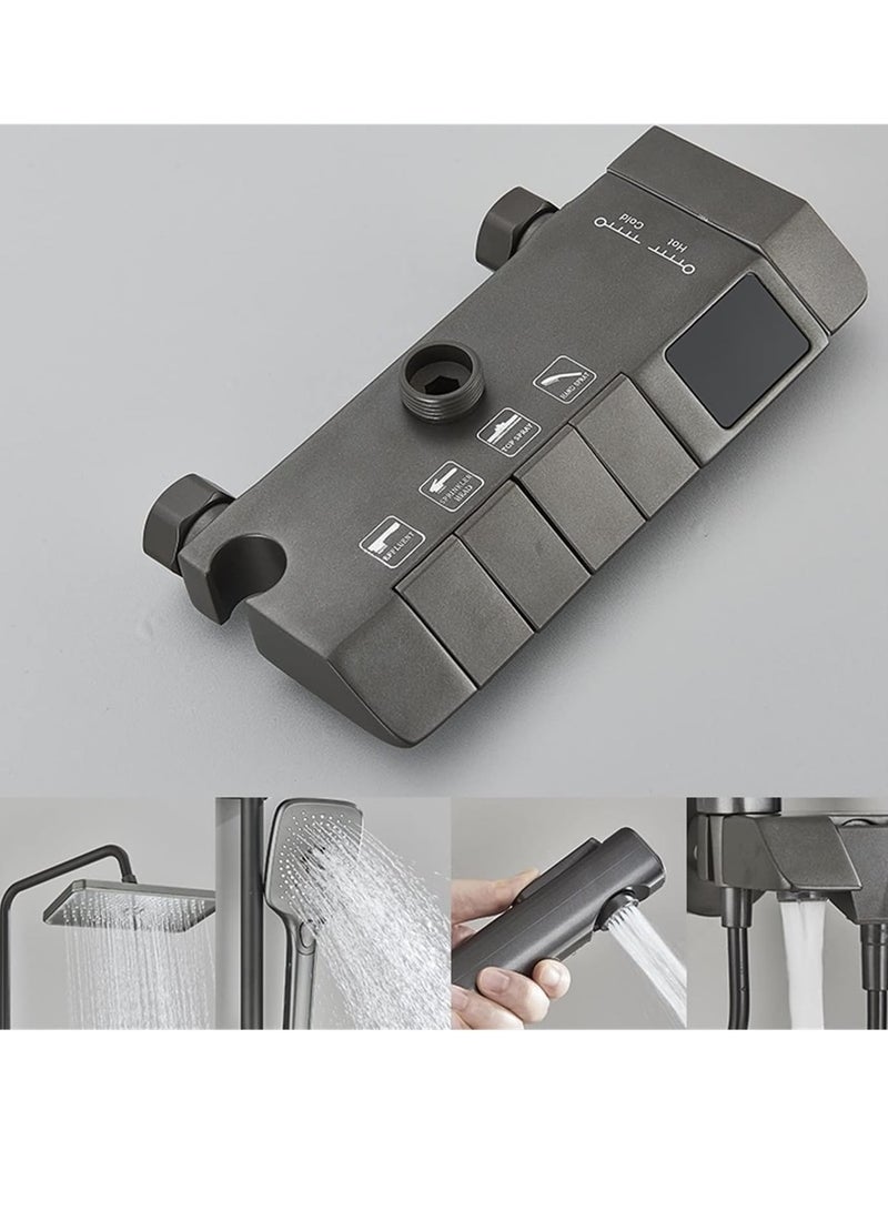MODI Bathroom Thermostatic Shower Mixer Set Bathroom Intelligent Piano Keys Shower Faucet Digital LCD 4 Function Wall Mount Rainfall Cold Hot Water Bathro - Image 3