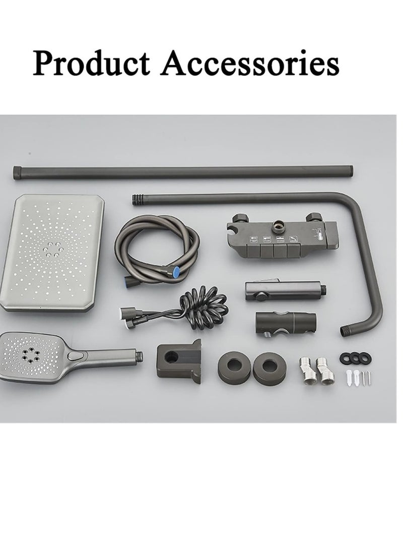 MODI Bathroom Thermostatic Shower Mixer Set Bathroom Intelligent Piano Keys Shower Faucet Digital LCD 4 Function Wall Mount Rainfall Cold Hot Water Bathro - Image 4