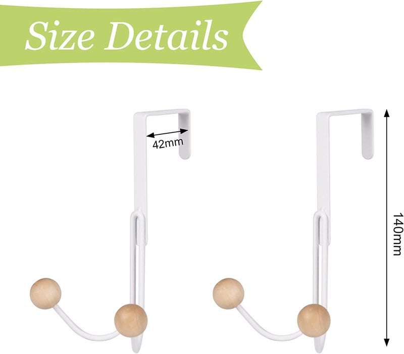 Epsilon Heavy Duty Dual Hook Hanger Door Mount Hanger for Clothes Hanging Door Hooks Strong Durable 13 KG Max Load Hanging Kitchen Accessories Items DHWW - Image 4