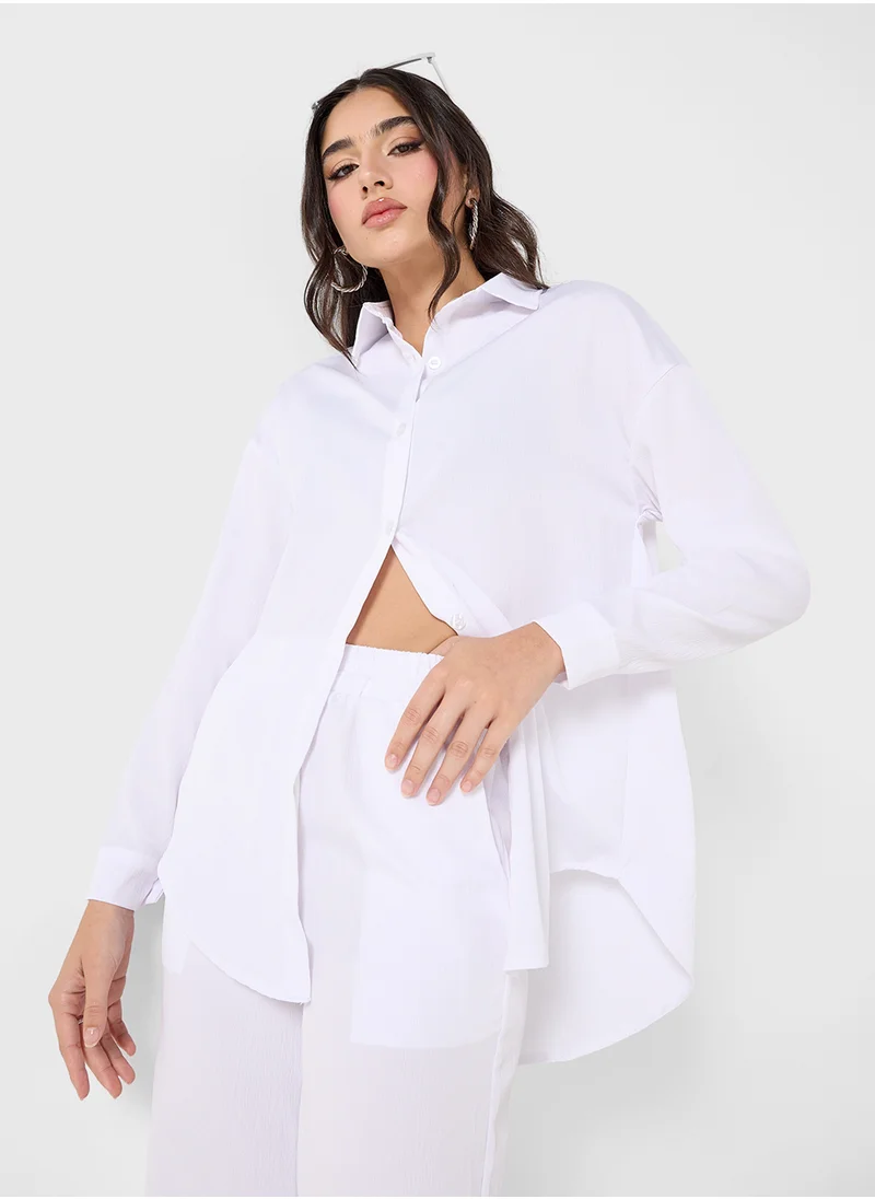 Ginger Button Down Relaxed Fit Shirt & Pant Co-Ord Set