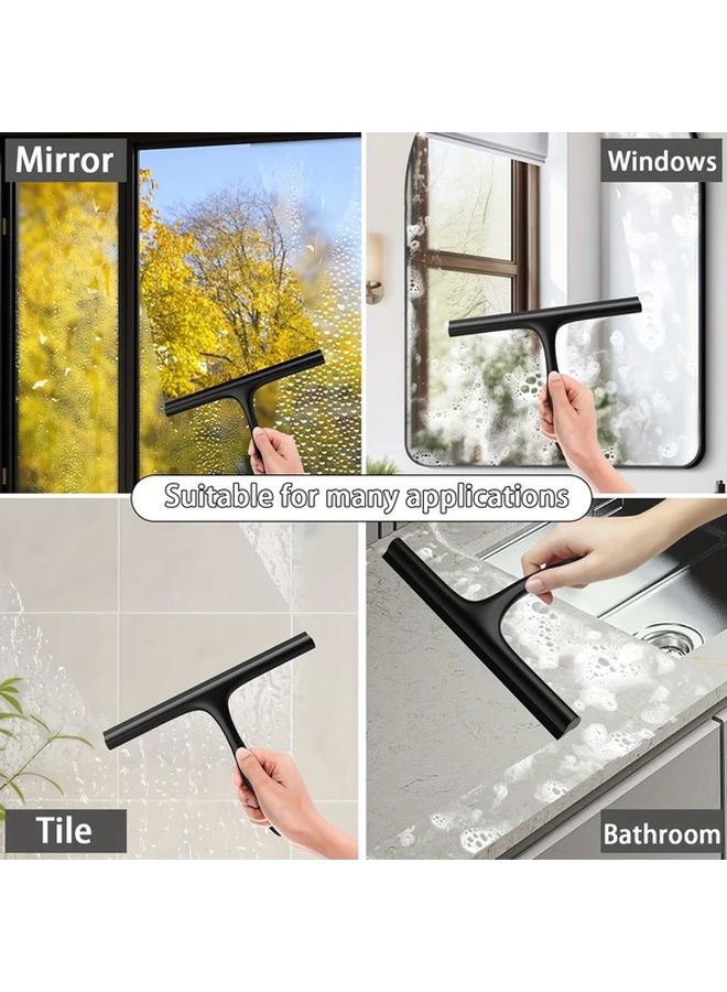 Black Silicone Squeegee with Suction Hook 2 in 1 Set for Bathroom - Image 4