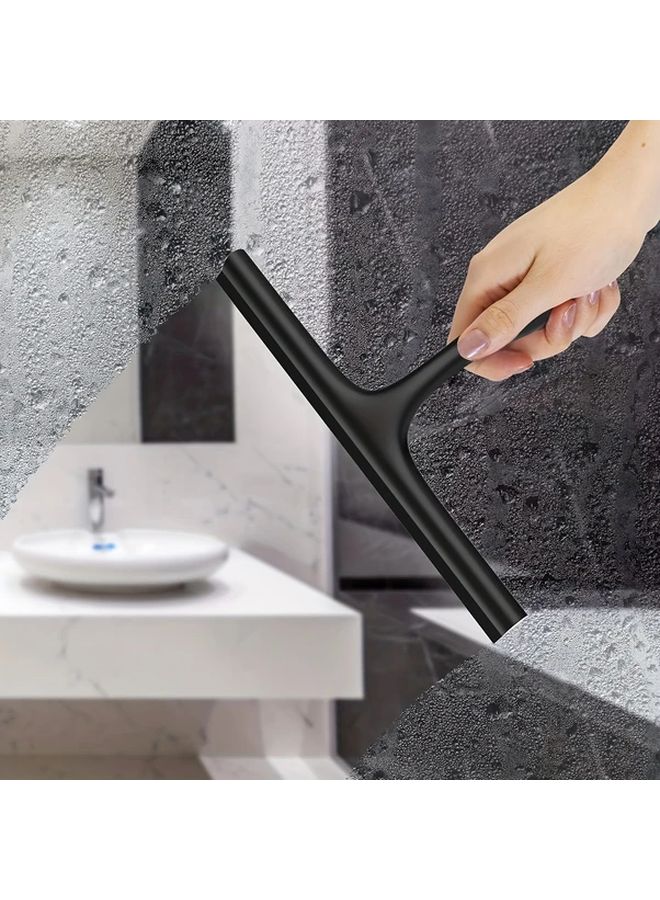 Black Silicone Squeegee with Suction Hook 2 in 1 Set for Bathroom - Image 2