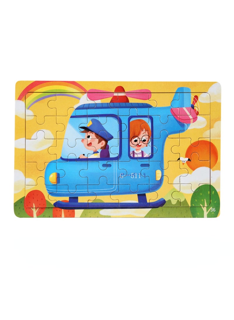 مجموعة أحجيات الصور المقطوعة من سلسلة الرسوم المتحركة الخشبية التعليمية للأطفال، حقيبة هدايا مناسبة - Image 1