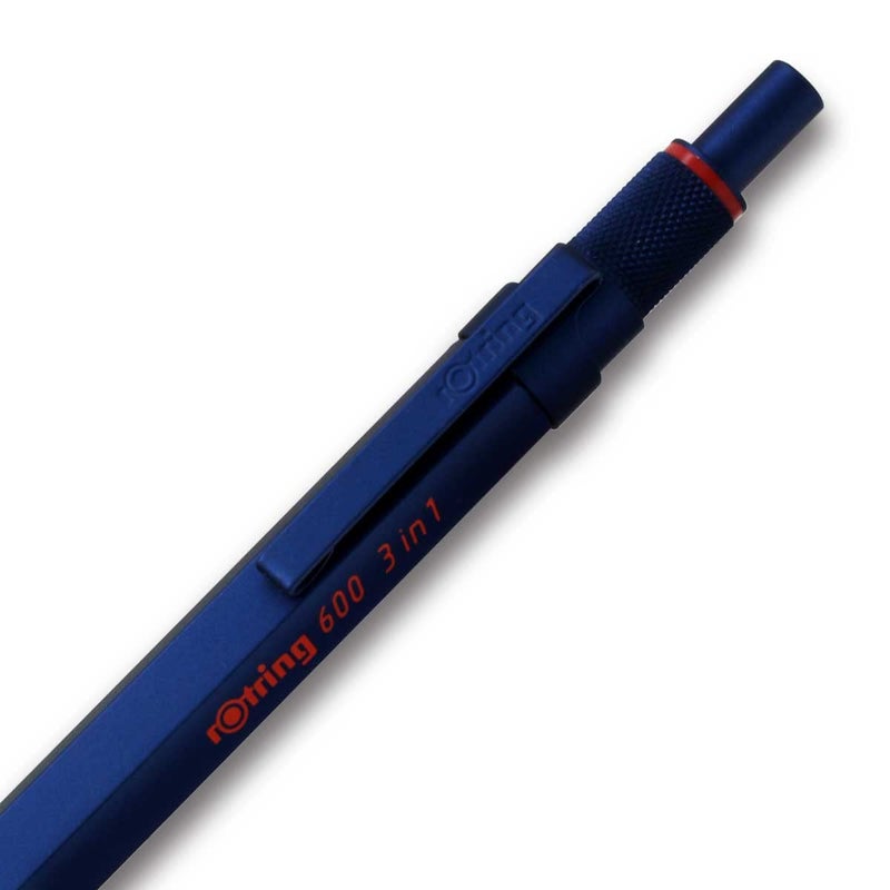 rOtring 2159367 Rottling Multifunction Pen 600 Iron Blue 3 in 1 Ballpoint Pen 2 Colors (Red & Black) & Mechanical Pencils in Gift Box - Image 3