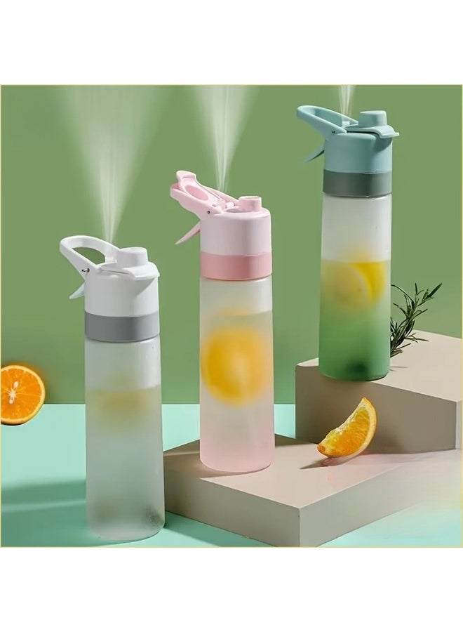 3PCS Large Capacity Spray Water Bottle with Straw, Gradient Frosted Portable Outdoor Sports Mist Sprayer Cup - Image 1