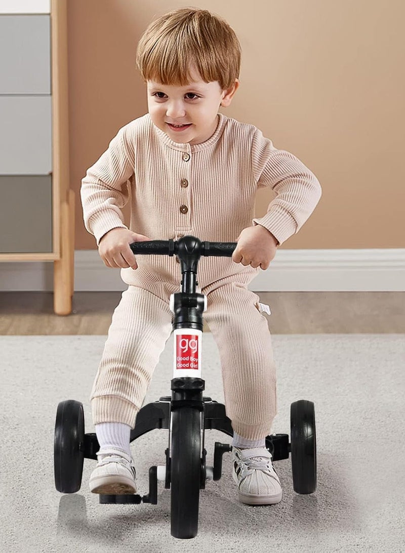 DIGI CORE 4 in 1 Kids Balance Bike Kids Tricycles For 1-4 Years, Toddlers Trike With Adjustable Seat Indoor Outdoor Ride-On Toy For Boys & Girls Perfect Kids First Birthday Gifts Toddler Bike White - Image 4