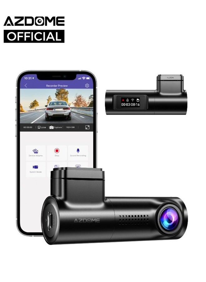 AZDOME Dash Cam, Built In WiFi & Loop Recording M330 Dashcams for Cars, Car Camera With FHD 1080P, G-Sensor, Parking Monitor  - Image 1