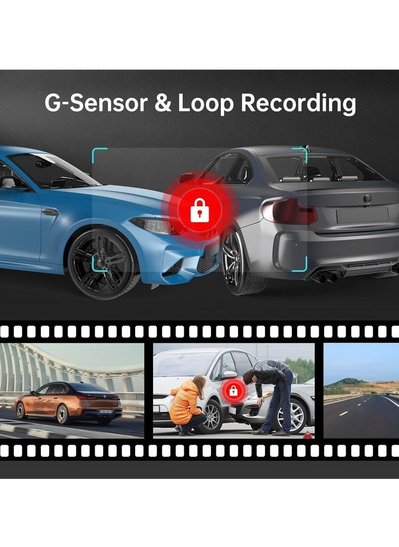 Dash Cam, Built In WiFi & Loop Recording M330 Dashcams for Cars, Car Camera With FHD 1080P, G-Sensor, Parking Monitor