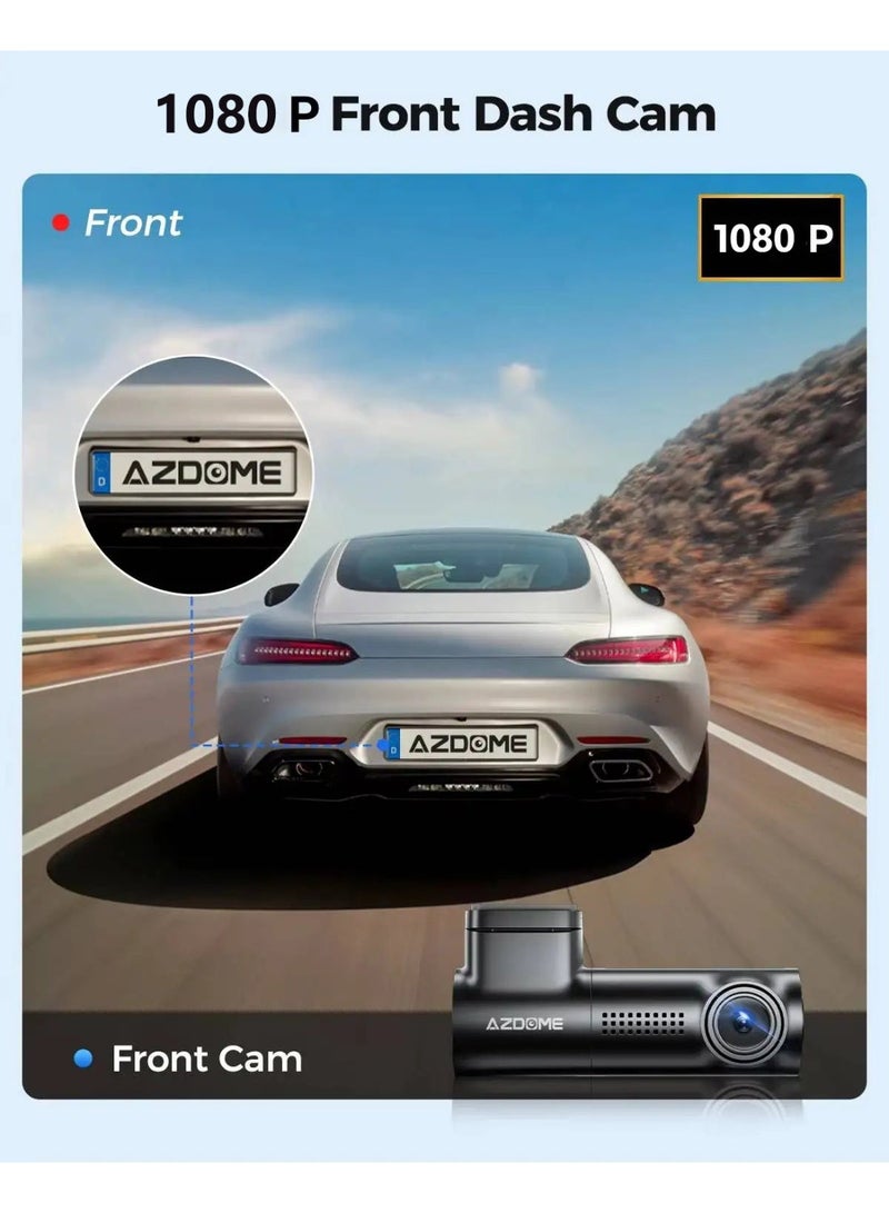 AZDOME Dash Cam, Built In WiFi & Loop Recording M330 Dashcams for Cars, Car Camera With FHD 1080P, G-Sensor, Parking Monitor - Image 2