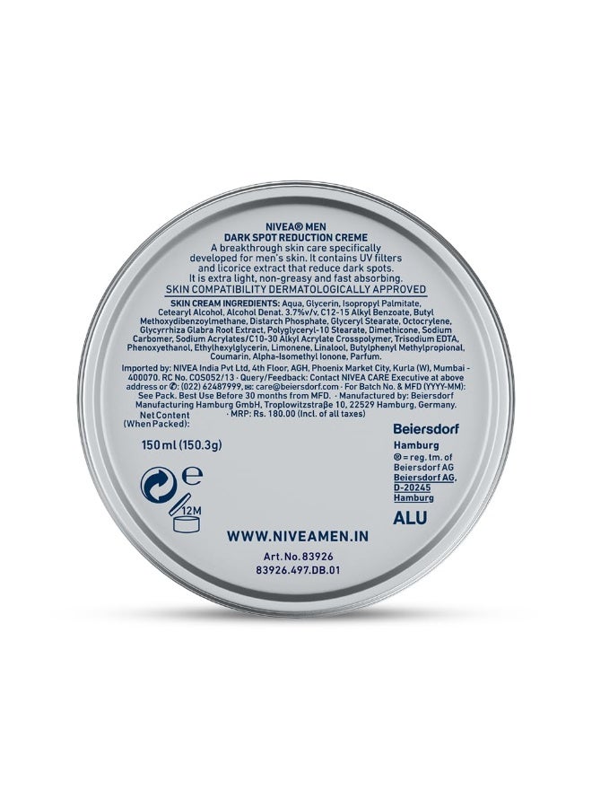 Nivea Men Creme, Dark Spot Reduction, Non Greasy Moisturizer, Cream With Uv Protect, 150 ml - Image 5