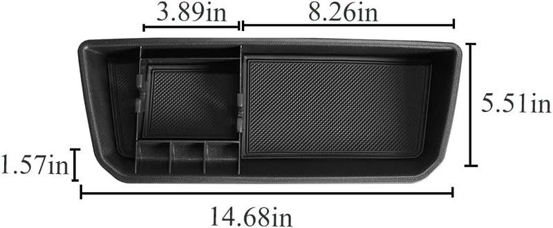 Vesul Interior Dashboard Organizer Compatible with VW Volkswagen Atlas 2018 2019 2020 2021 2022 2023 Phone Holder Tray Storage Box Divider Insert Organizer ABS Glove Pallet(Black) - Image 3