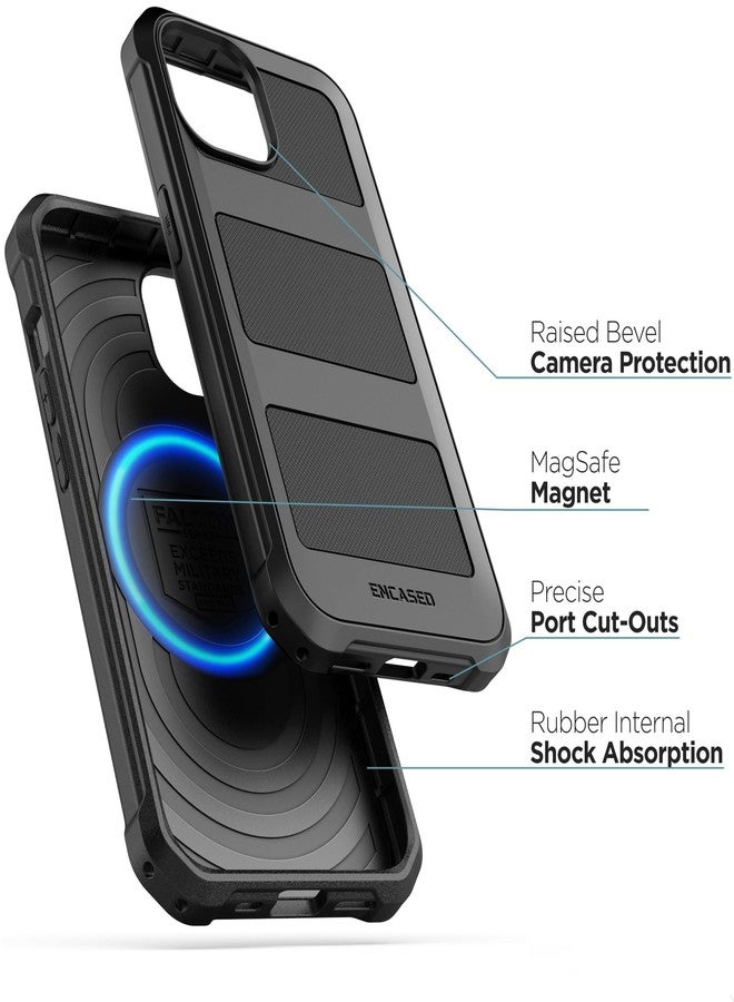 إنكاسد جراب Encased Falcon Armor مصمم خصيصًا لهاتف iPhone 15 Pro Max مع مشبك حزام - غطاء فائق الحماية ومقاوم للصدمات (متوافق مع MagSafe) - Image 2