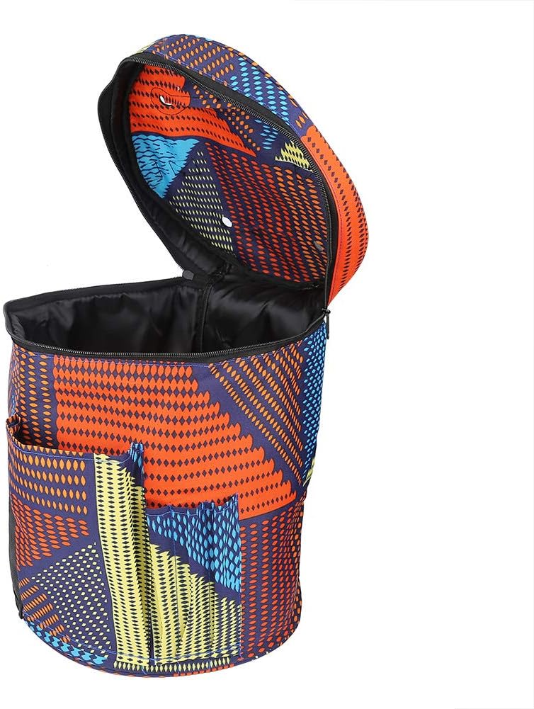klarako Knitting Bag for Yarn Storage, Anti-Static Oxford Cloth Portable Knitted Round Storage Yarn Box Pocket for Accessories and Slits on Top to Protect Yarn and Prevent Pestering - Image 2