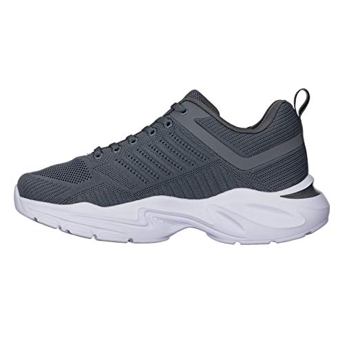 CALTO Men's Invisible Height Increasing Elevator Shoes - Grey/White Super Lightweight Sporty Sneakers - 2.6 Inches Taller - Q332 - Size 11 D(M) US - Image 3