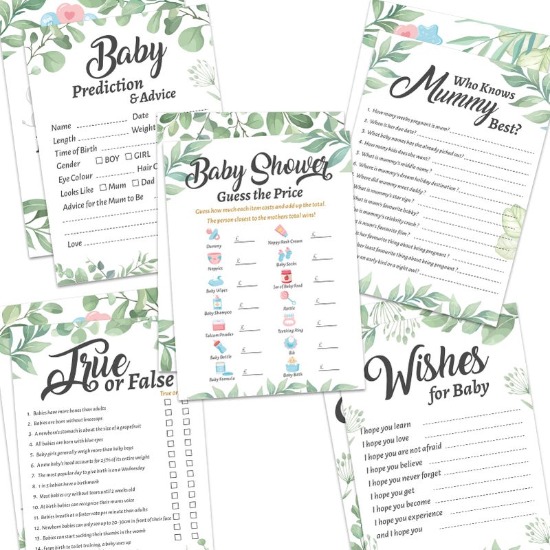 ألعاب حفلة استقبال المولود HOWAF 50 × بطاقات ألعاب حفلة استقبال المولود بطاقات توقعات المولود من يعرف الأم الأفضل تخمين الوزن التاريخ محايد للجنس ألعاب حفلة استقبال المولود زينة حفلة استقبال المولود 5 ألعاب حفلة استقبال المولود