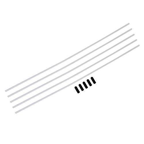 logyues 5pcs Oil Car Plastic ion Antenna Tube with Caps for RC Car 02057 White - Image 1