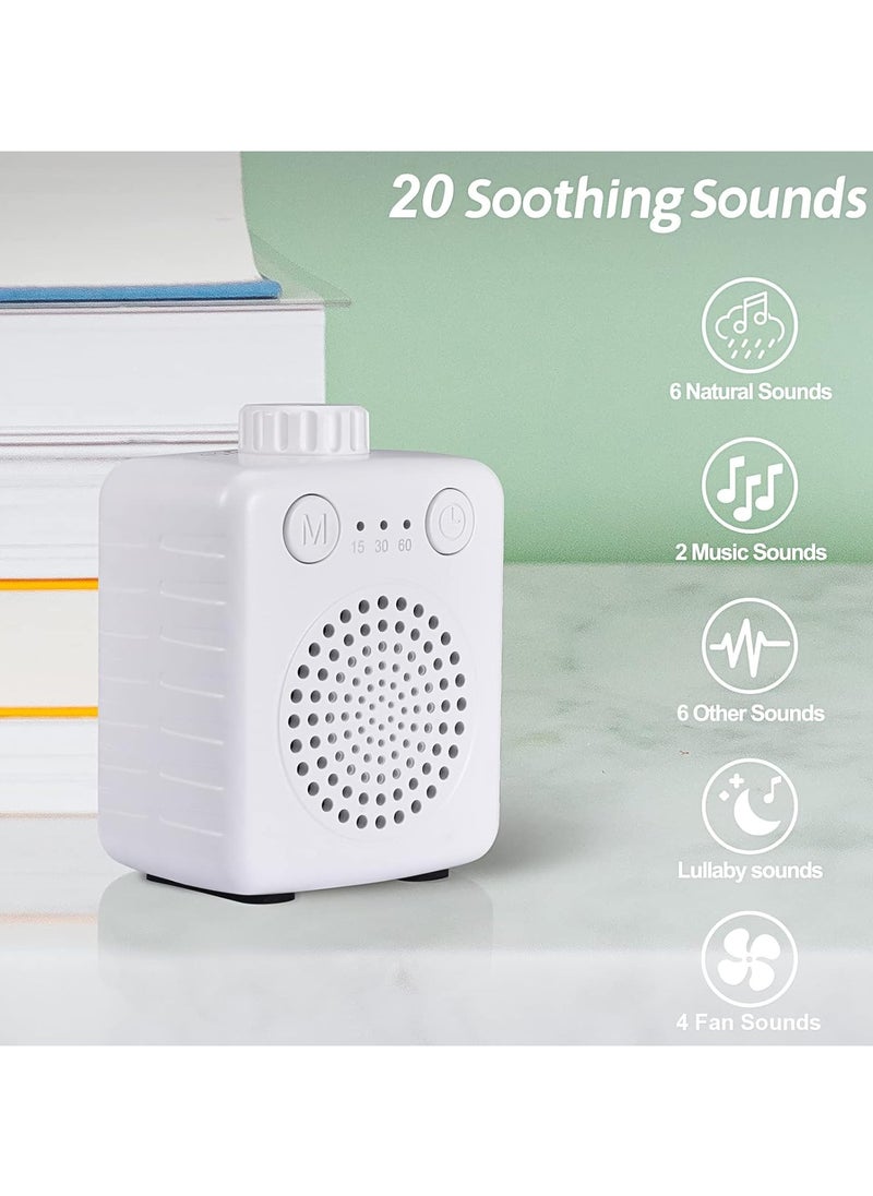 فانسبي تك Fansbe Tech Sleep Sound Machine Travel Size, White Noise Machine Baby Portable, Small Travel Sound Machine Adults Super Mini 20 Soothing Sounds Adjustable Volume for Home Travel and Office (White)  - Image 4