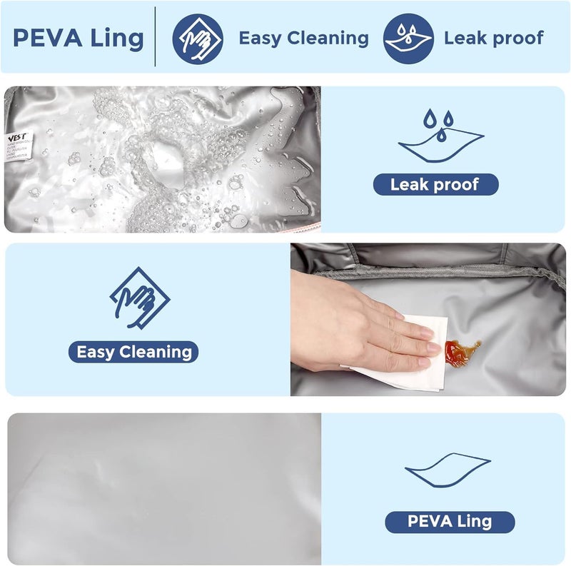 EXILOM حقيبة غداء للأطفال، حقيبة غداء للفتيات والفتيان، حقيبة غداء عازلة حرارياً، حقيبة للتوائم والمراهقين، حقيبة سفر مدرسية، حاملة زجاجة ماء وعلبة غداء بحزام قابل للتعديل - Image 4