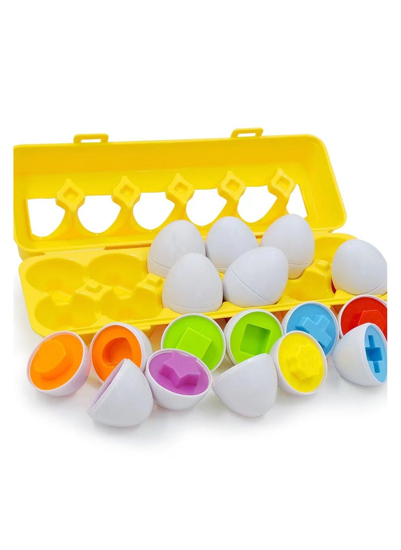 Goolsky - My First Find & Match Matching Eggs w/Yellow Eggs Holder - STEM Toys Educational Toy for Kids & Toddlers to Learn about Shapes & Colors Gift - First Toy Eggs for Toddlers - Image 1