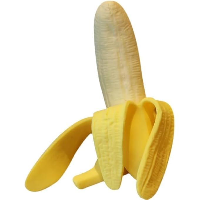 Cldaisy Yellow Banana Elastic Simulation Squeezing Simulation Fruits Ornaments, Stretchy Soft Banana Ornaments Antistress Decompression Sensory Vent Ornaments Reliever for AdultsNovelty and Gag Accessories - Image 1