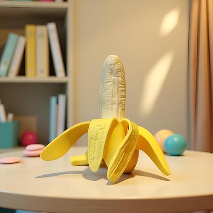 Cldaisy Yellow Banana Elastic Simulation Squeezing Simulation Fruits Ornaments, Stretchy Soft Banana Ornaments Antistress Decompression Sensory Vent Ornaments Reliever for AdultsNovelty and Gag Accessories - Image 5