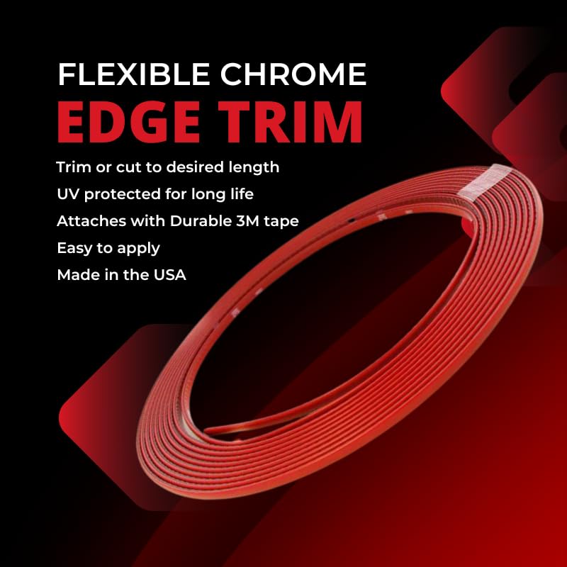 Cowles Cowles Custom - Red Color Molding Edge Trim Automotive Accessory for The Interior or Exterior of Cars, Trucks, SUVs, 20 Feet of Peel and Stick-On with 3M Tape Decorative Flexible PVC Molding  - Image 3