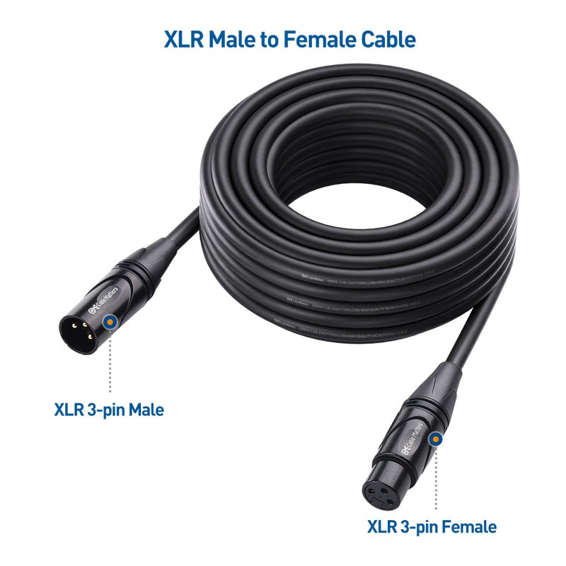 Cable Matters 2-Pack Premium XLR to XLR Cables, XLR Microphone Cable 35 Feet, Oxygen-Free Copper (OFC) XLR Male to Female Cord, Mic Cord, XLR Speaker Cable, Black - Image 3