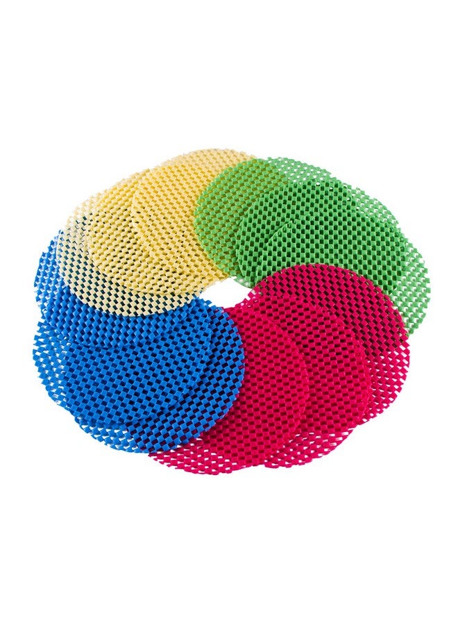 Super Z Outlet 12 Pack Multi-Purpose Manual Jar Gripper Pad Rounds, Bottle Openers, Blue/Green/Red/Yellow - Image 1