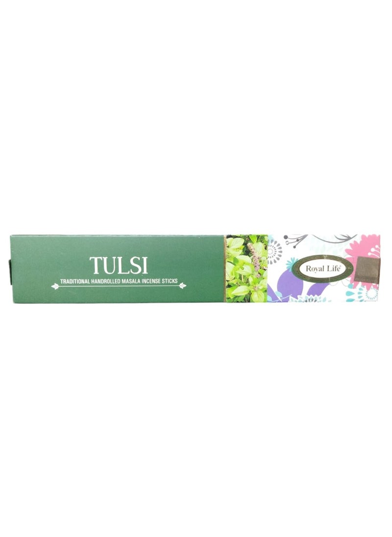 PRADHAN - Tulsi Traditional Handrolled Masala Incense Sticks - 15 GM - Image 1