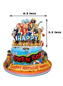 General One Piece theme birthday party decoration ONE PIECE pull Flag cake insert card balloon Spiral charm decoration  - Image 3